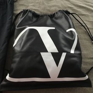 Valentino Back Pack   Vlogo NWT Black $1445 LEATHER AMAZING